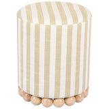 Dex Striped Ottoman, Beige