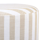 Dex Striped Ottoman, Beige