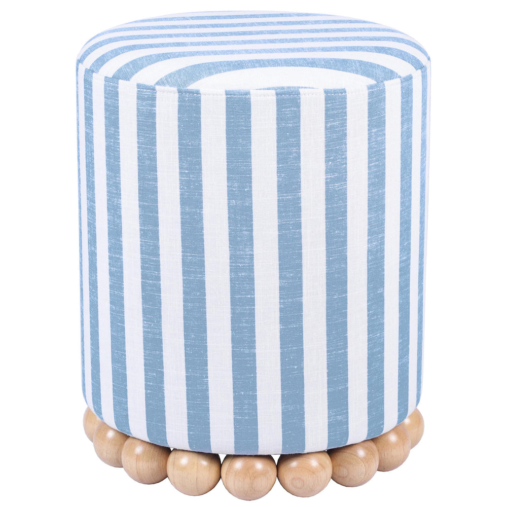 Dex Striped Ottoman, Blue