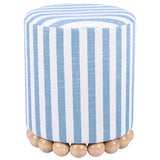 Dex Striped Ottoman, Blue