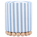 Dex Striped Ottoman, Blue