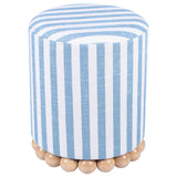 Dex Striped Ottoman, Blue