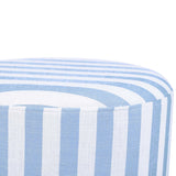 Dex Striped Ottoman, Blue