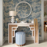 Dex Striped Ottoman, Blue