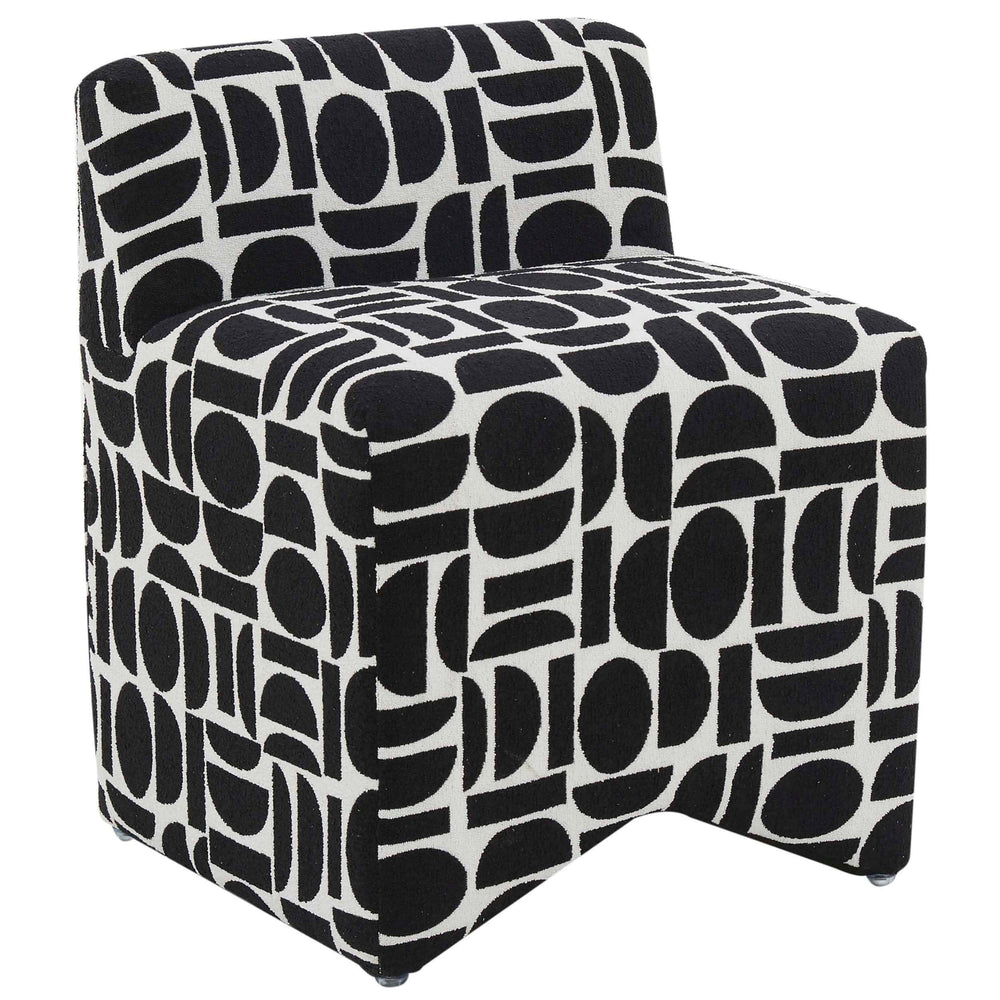 Pippa Stool, Black Geometric