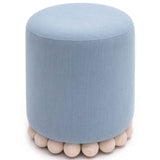 Dex Upcycled Ottoman, Faded Blue