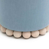 Dex Upcycled Ottoman, Faded Blue