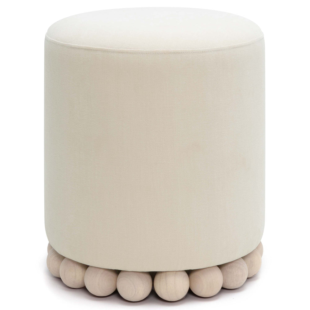 Dex Upcycled Ottoman, Off-White