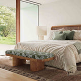 Ollie 48" Bench, Olive Green Jaquard