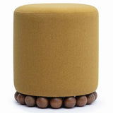 Dex Vegan Mohair Ottoman, Amber