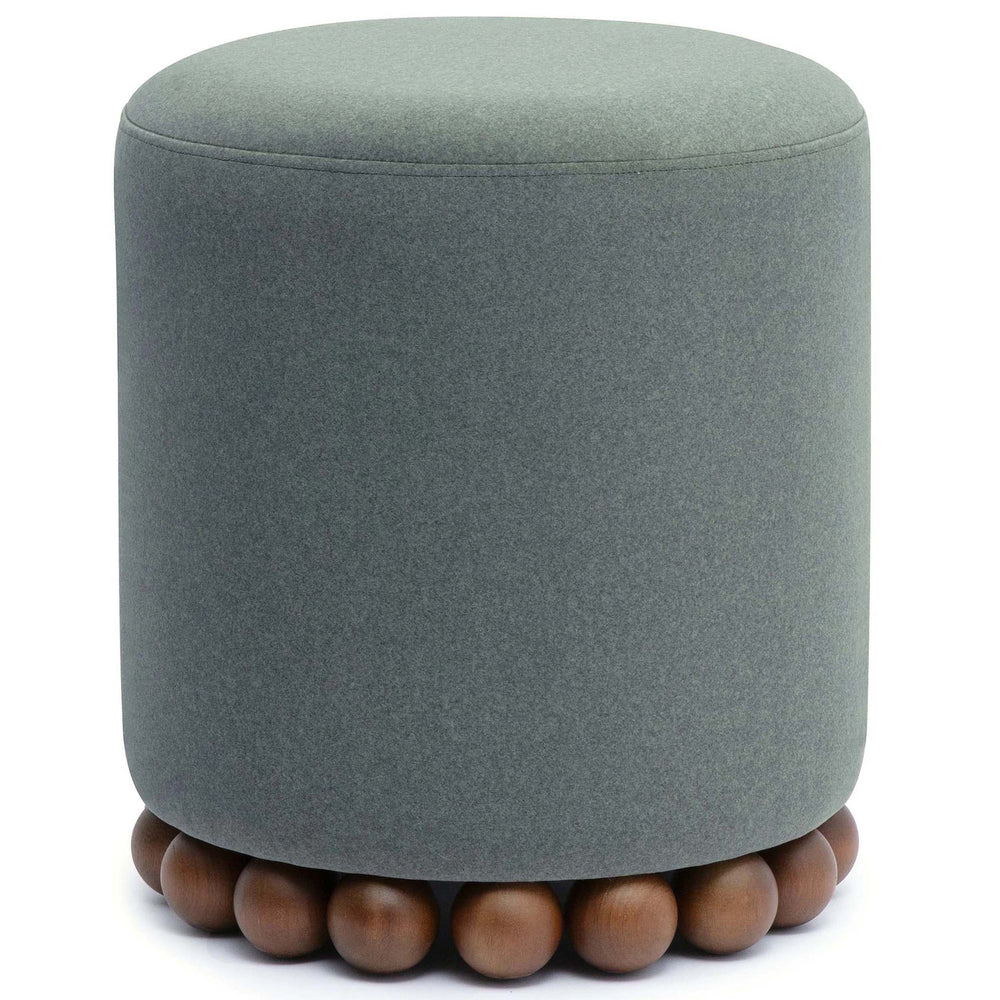 Dex Vegan Mohair Ottoman, Olive Green