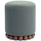 Dex Vegan Mohair Ottoman, Olive Green
