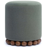 Dex Vegan Mohair Ottoman, Olive Green