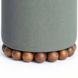 Dex Vegan Mohair Ottoman, Olive Green
