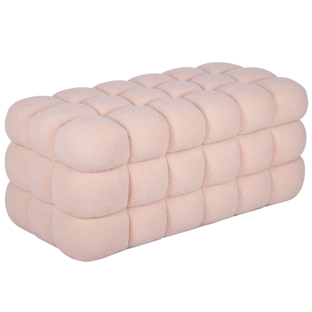 Anita Storage Bench w/ Reversible Tray Top, Pink