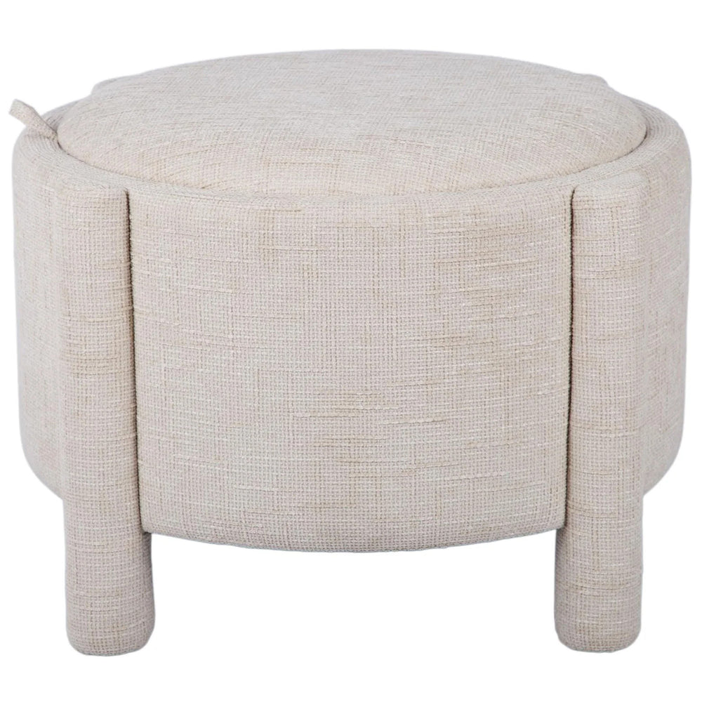 Bellamy Storage Stool w/ Reversible Tray Top, Cream