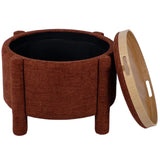 Bellamy Storage Stool w/ Reversible Tray Top, Brown