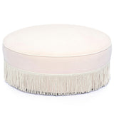 Tassy Tasseled Round Ottoman by TOV