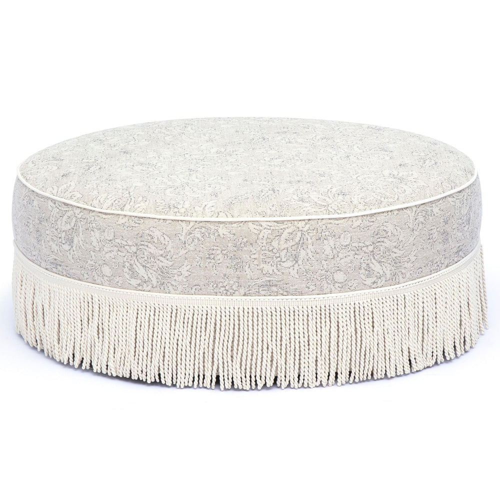 Tassy Tasseled Round Ottoman by TOV