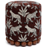Dex Leopard Ottoman, Brown