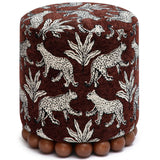 Dex Leopard Ottoman, Brown