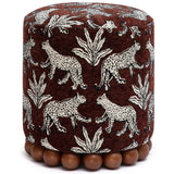 Dex Leopard Ottoman, Brown