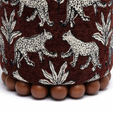 Dex Leopard Ottoman, Brown