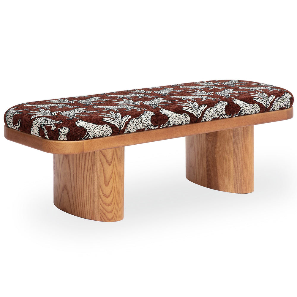 Ollie 48" Bench, Brown Jaquard