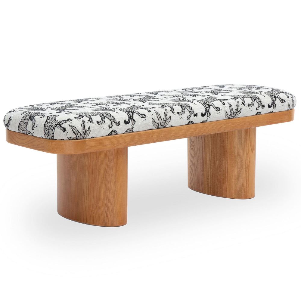 Ollie 48" Bench, Cream Jaquard