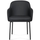Sydney Vegan Leather Arm Chair, Black, Set of 2