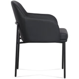 Sydney Vegan Leather Arm Chair, Black, Set of 2