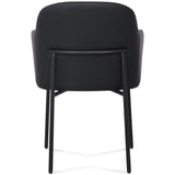 Sydney Vegan Leather Arm Chair, Black, Set of 2
