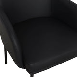 Sydney Vegan Leather Arm Chair, Black, Set of 2