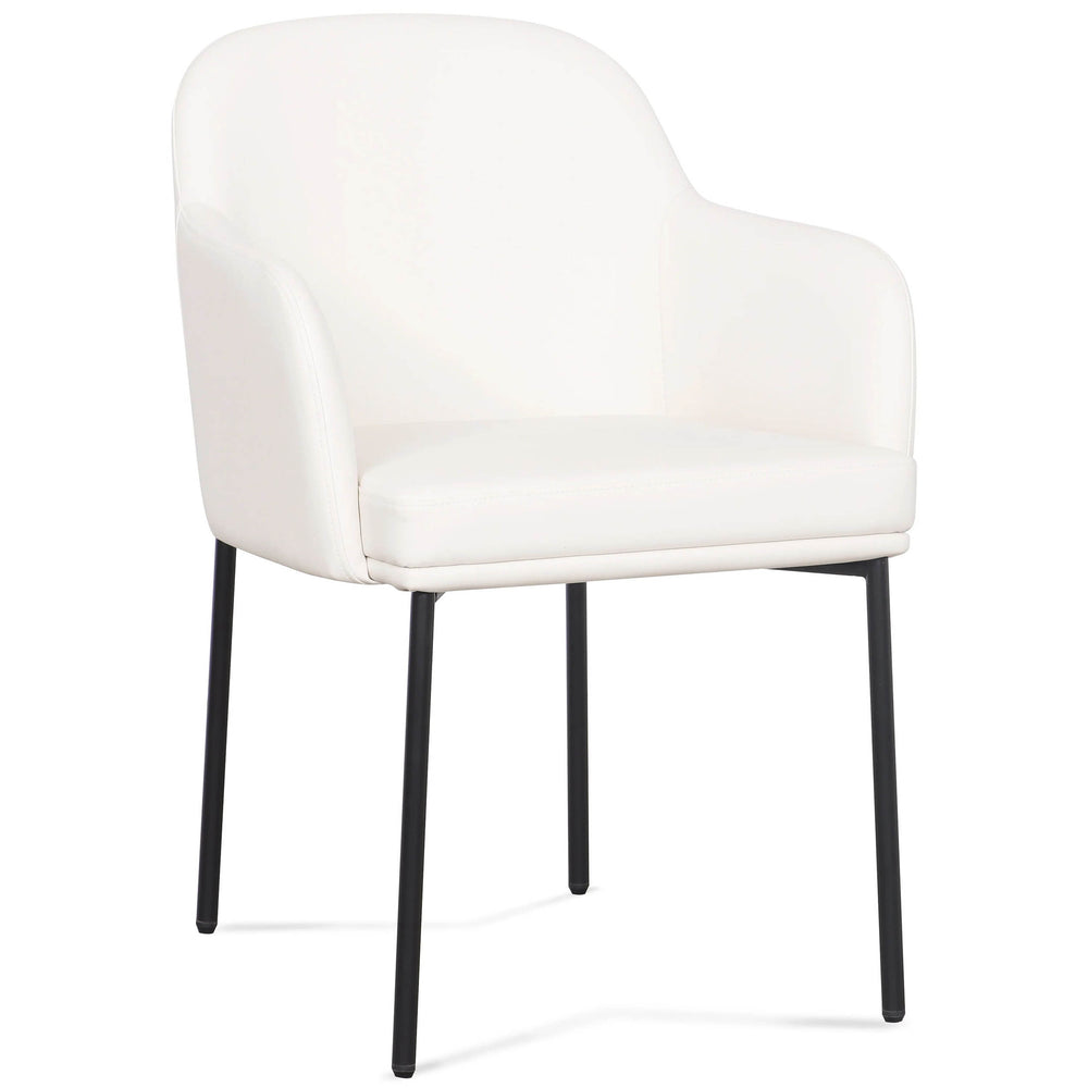 Sydney Vegan Leather Arm Chair, Cream, Set of 2