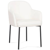 Sydney Vegan Leather Arm Chair, Cream, Set of 2