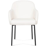 Sydney Vegan Leather Arm Chair, Cream, Set of 2