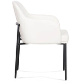 Sydney Vegan Leather Arm Chair, Cream, Set of 2