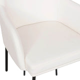 Sydney Vegan Leather Arm Chair, Cream, Set of 2