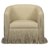 Shag Me Vegan Leather Swivel Chair, Tan