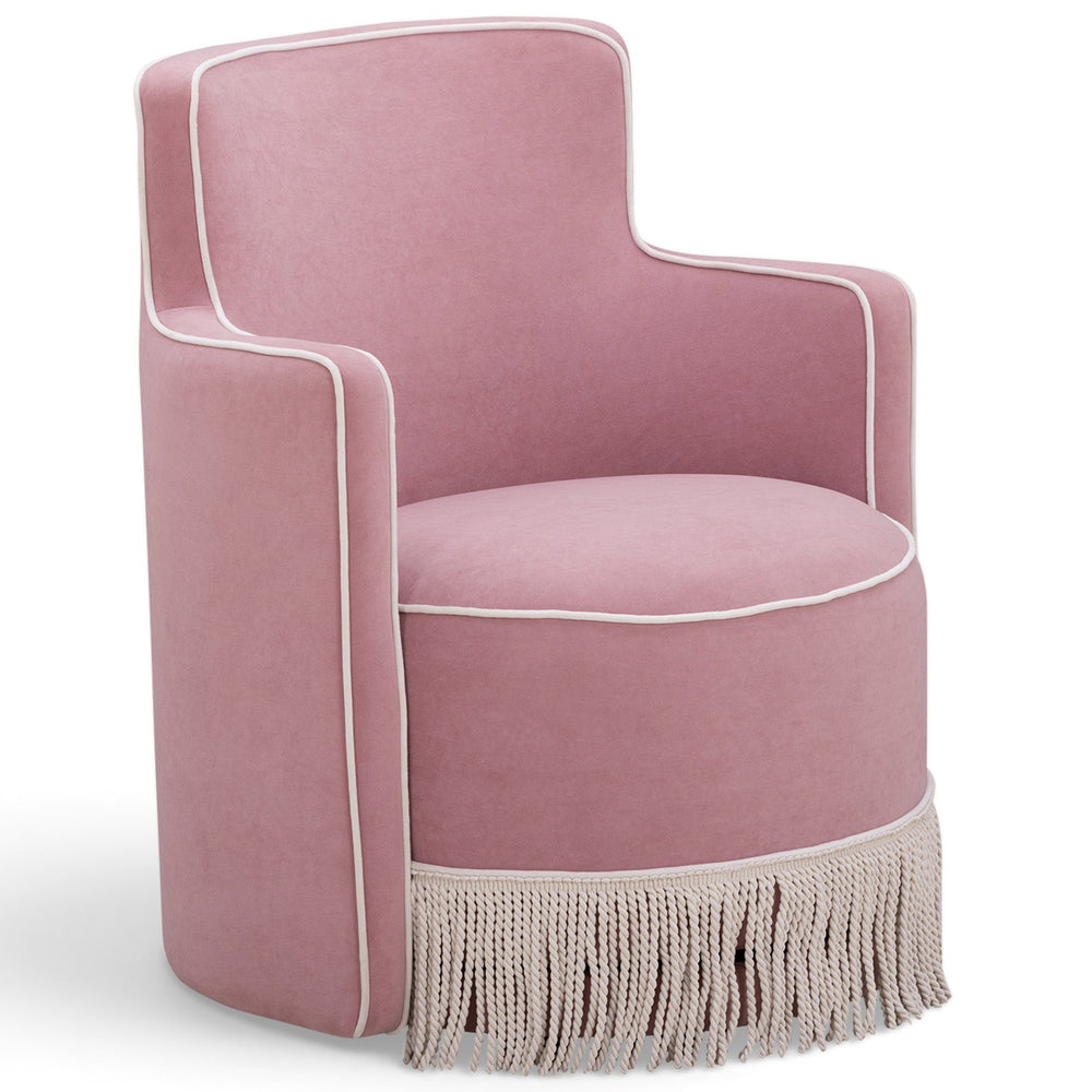 Passe Tasseled Swivel Chair, Pink