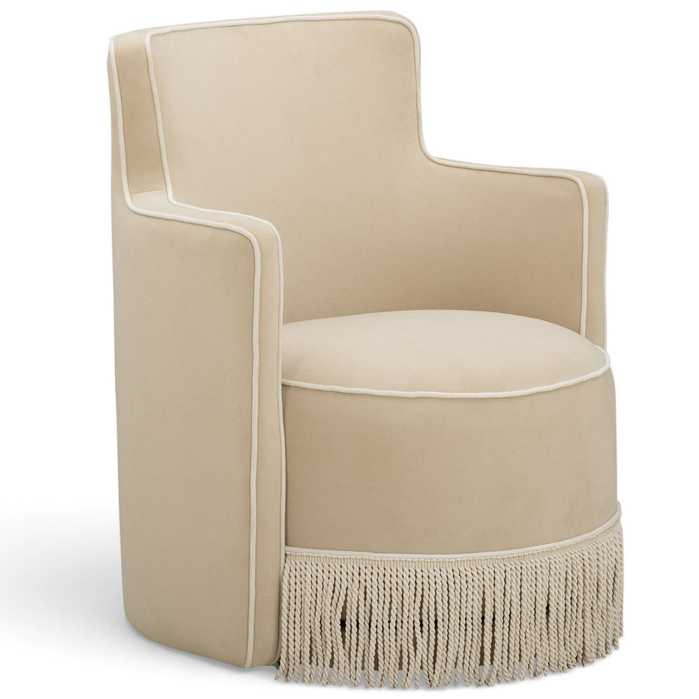 Passe Tasseled Swivel Chair, Tan