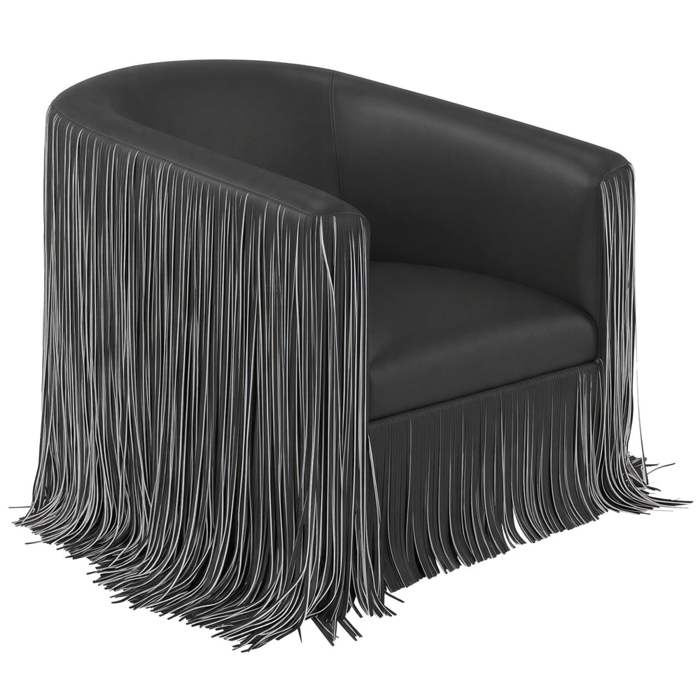 Shag Me Vegan Leather Swivel Chair, Black/White