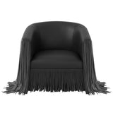 Shag Me Vegan Leather Swivel Chair, Black/White