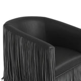 Shag Me Vegan Leather Swivel Chair, Black/White