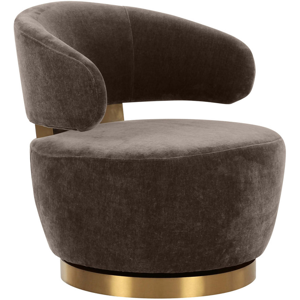 Austin Swivel Chair, Chocolate Brown-Furniture - Chairs-High Fashion Home