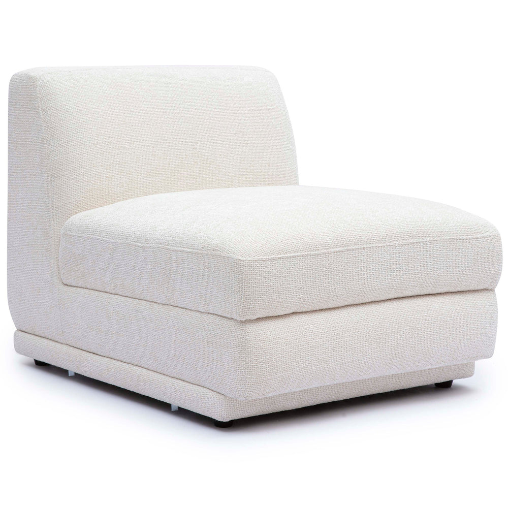 Perry Modular Armless Chair, Cream