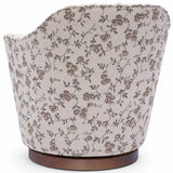 Skyla Swivel Chair, Beige Floral