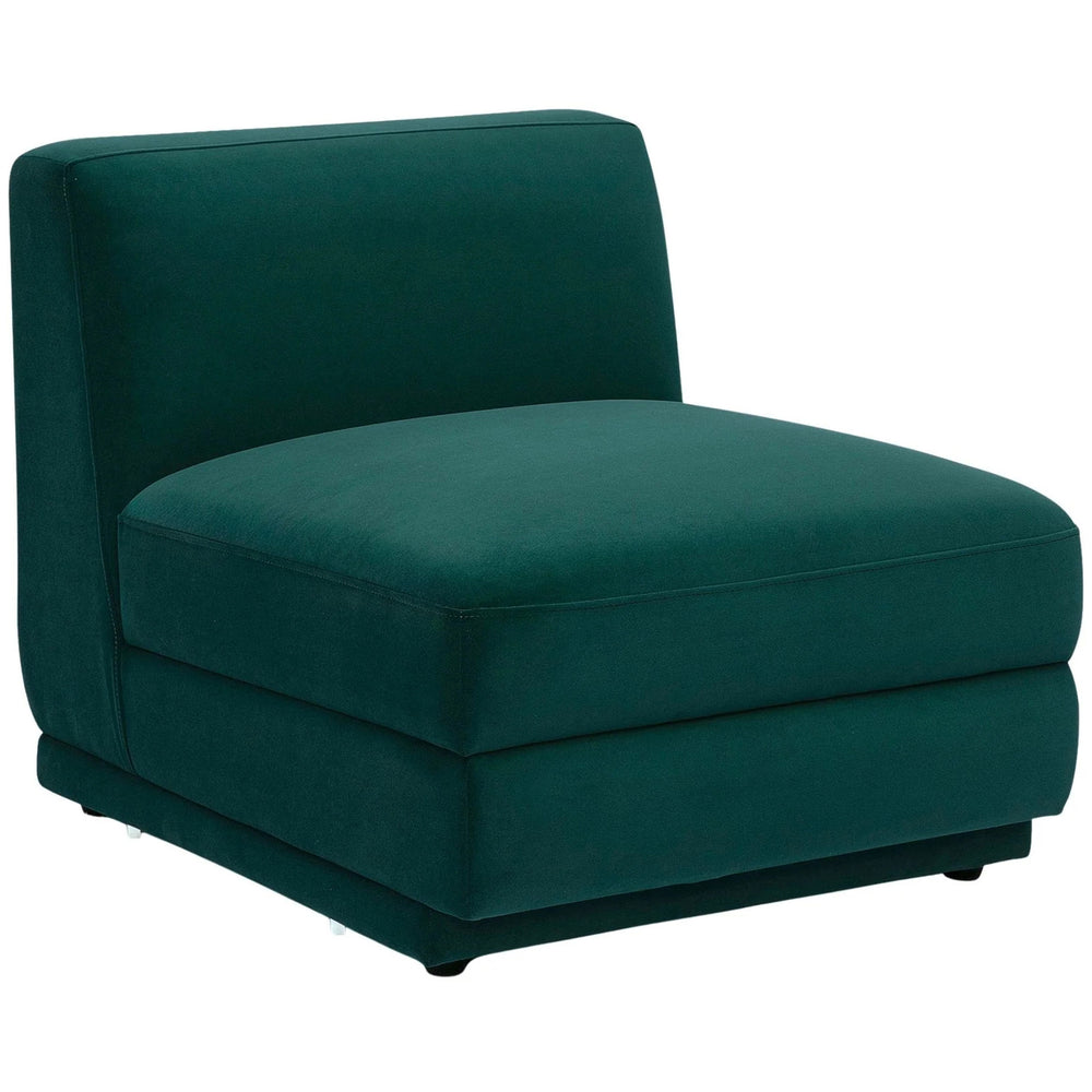 Perry Modular Armless Chair, Deep Green