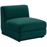 Perry Modular Armless Chair, Deep Green