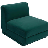 Perry Modular Armless Chair, Deep Green